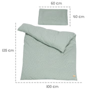 Organic Bedding 'Lil Planet', 2-pieces, frosty green, 100 x 135 cm, Jersey GOTS certified