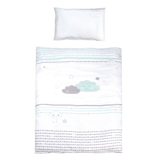 Bedding 'Happy Cloud', 2-Piece, Cover 100 x 135 cm, 100% Cotton, Duvet & Pillowcase