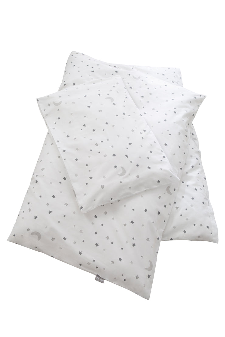 Bettwäsche 'Sternenzauber grau', 2-tlg, 100 x 135 cm, 100 % Baumwolle, Decken- & Kissenbezug