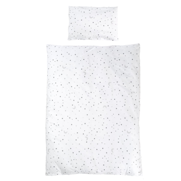 Bed linen 'Star magic gray', 2-part, 100 x 135 cm, 100% cotton, blanket & pillow case
