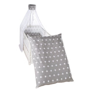 Linge pour lit bébé "Little Stars" 4 pcs. incl. parure de lit, nid et baldaquin