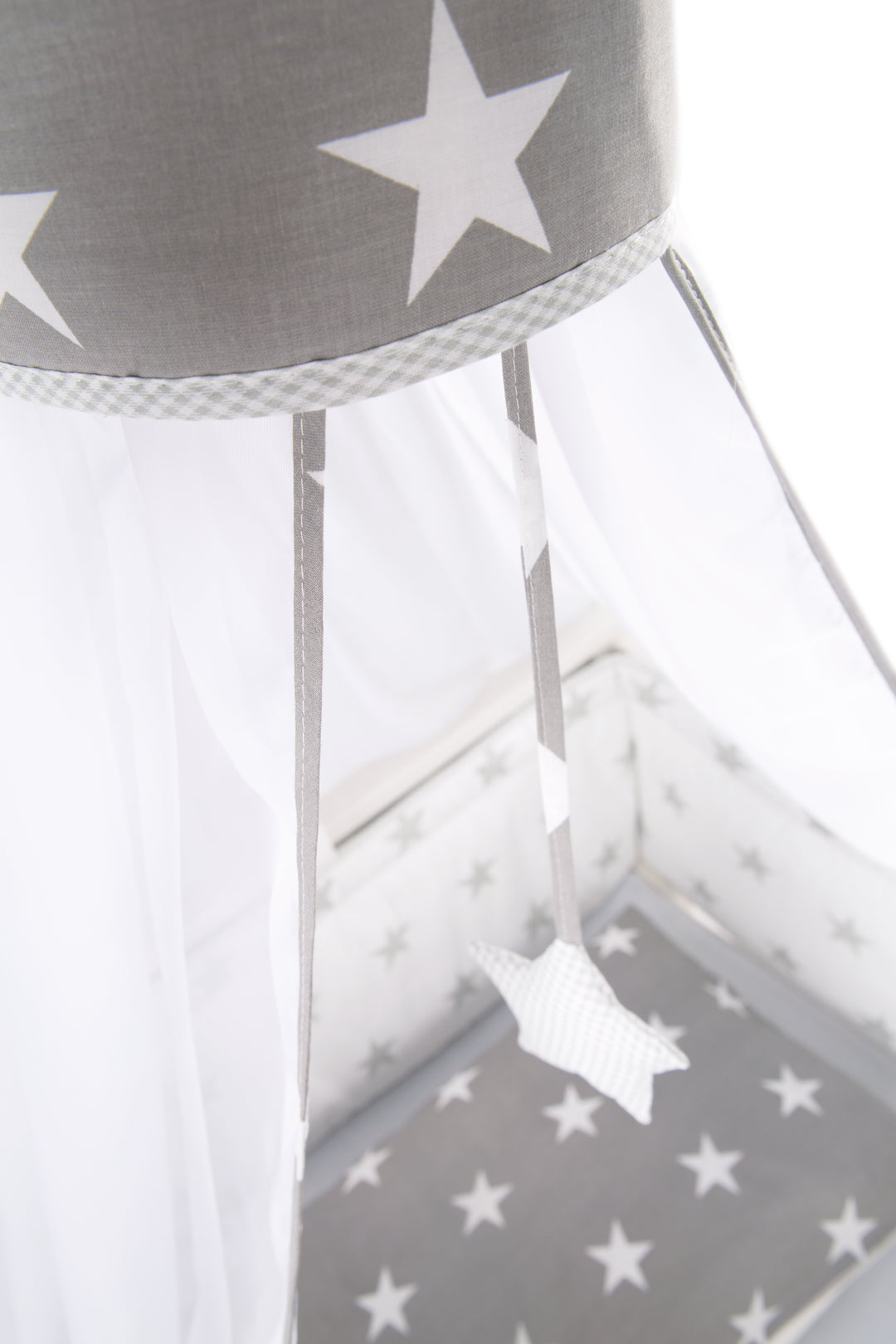 Set de literie pour bébé 'Little Stars', 4 pièces, incl. draps 100 x 135 cm, nid et baldaquin