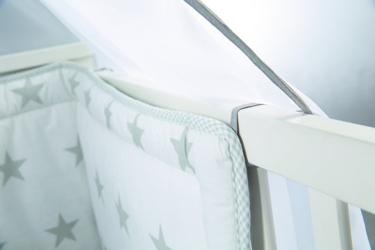 Set de literie pour bébé 'Little Stars', 4 pièces, incl. draps 100 x 135 cm, nid et baldaquin