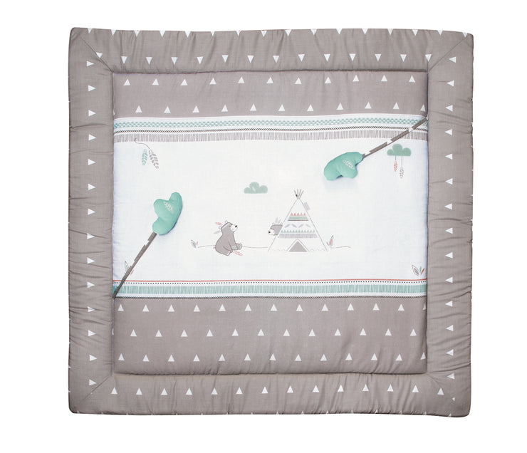 Crawling blanket 'Indibar', 100 x 100 cm, padded, 100 % cotton, including toys