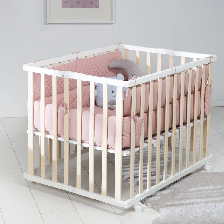 Playpen insert 'roba Style', for playpen 75 x 100 cm - 100 x 100 cm, pink / mauve