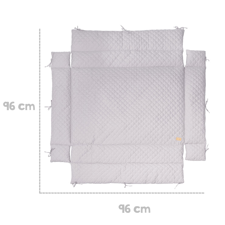 Laufgittereinlage 'roba Style', Laufgitter 75 x 100 - 100 x 100 cm, Seitenpolster, silbergrau