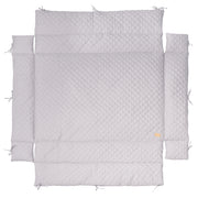 Laufgittereinlage 'roba Style', Laufgitter 75 x 100 - 100 x 100 cm, Seitenpolster, silbergrau