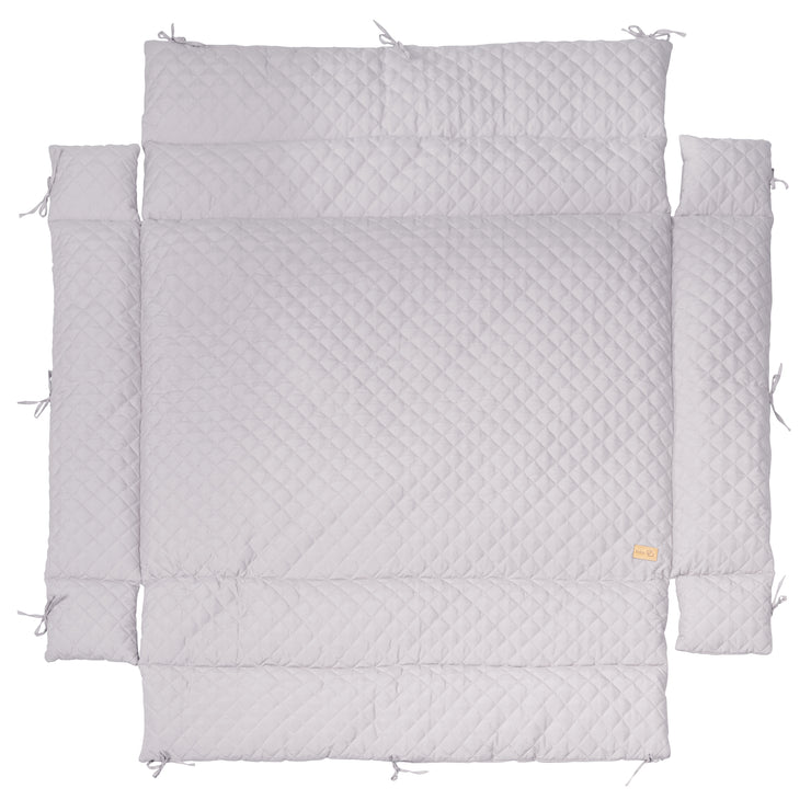 Laufgittereinlage 'roba Style', Laufgitter 75 x 100 - 100 x 100 cm, Seitenpolster, silbergrau