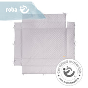 Laufgittereinlage 'roba Style', Laufgitter 75 x 100 - 100 x 100 cm, Seitenpolster, silbergrau