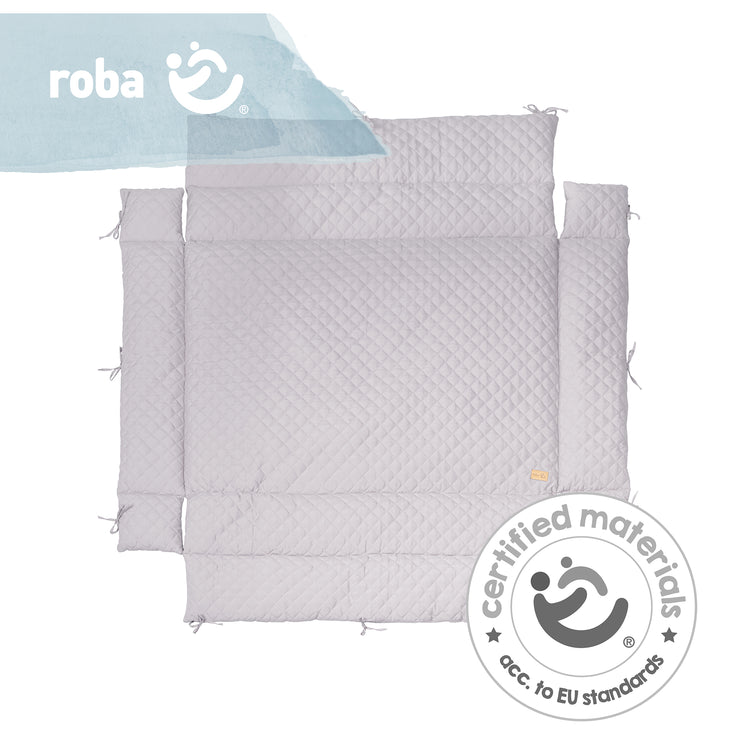 Laufgittereinlage 'roba Style', Laufgitter 75 x 100 - 100 x 100 cm, Seitenpolster, silbergrau