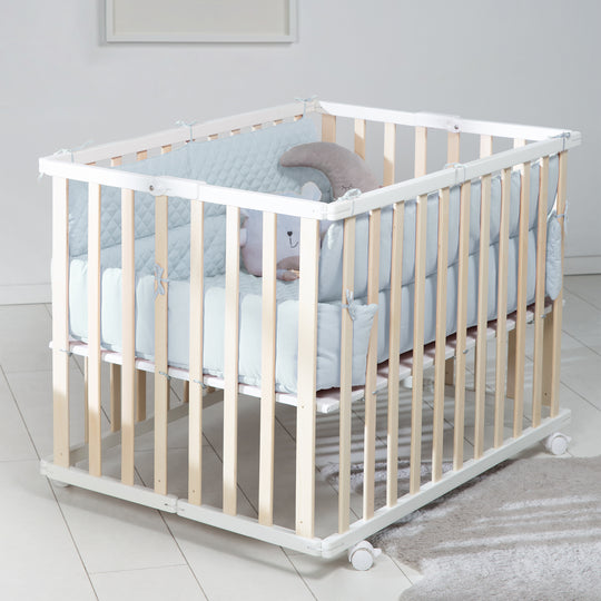 Playpen Insert 'roba Style' - 75 x 100 - 100 x 100 cm - Side Padding - Light Blue