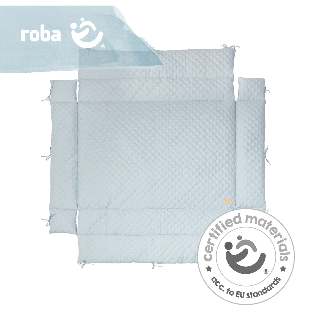 Playpen Insert 'roba Style' - 75 x 100 - 100 x 100 cm - Side Padding - Light Blue
