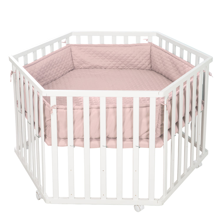 Playpen insert 'roba Style', for hexagonal playpen, secure side padding, pink / mauve