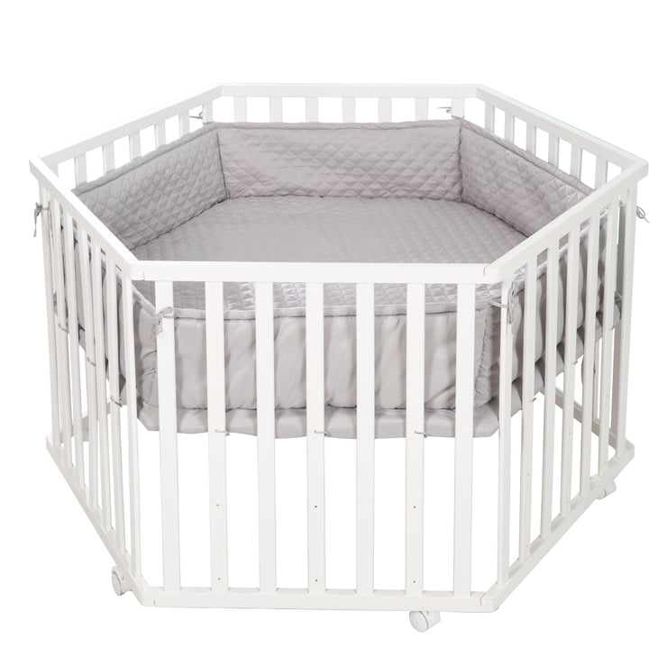 Passion insert 'Roba Style', for 6-corner playpen, safe side padding, silver gray