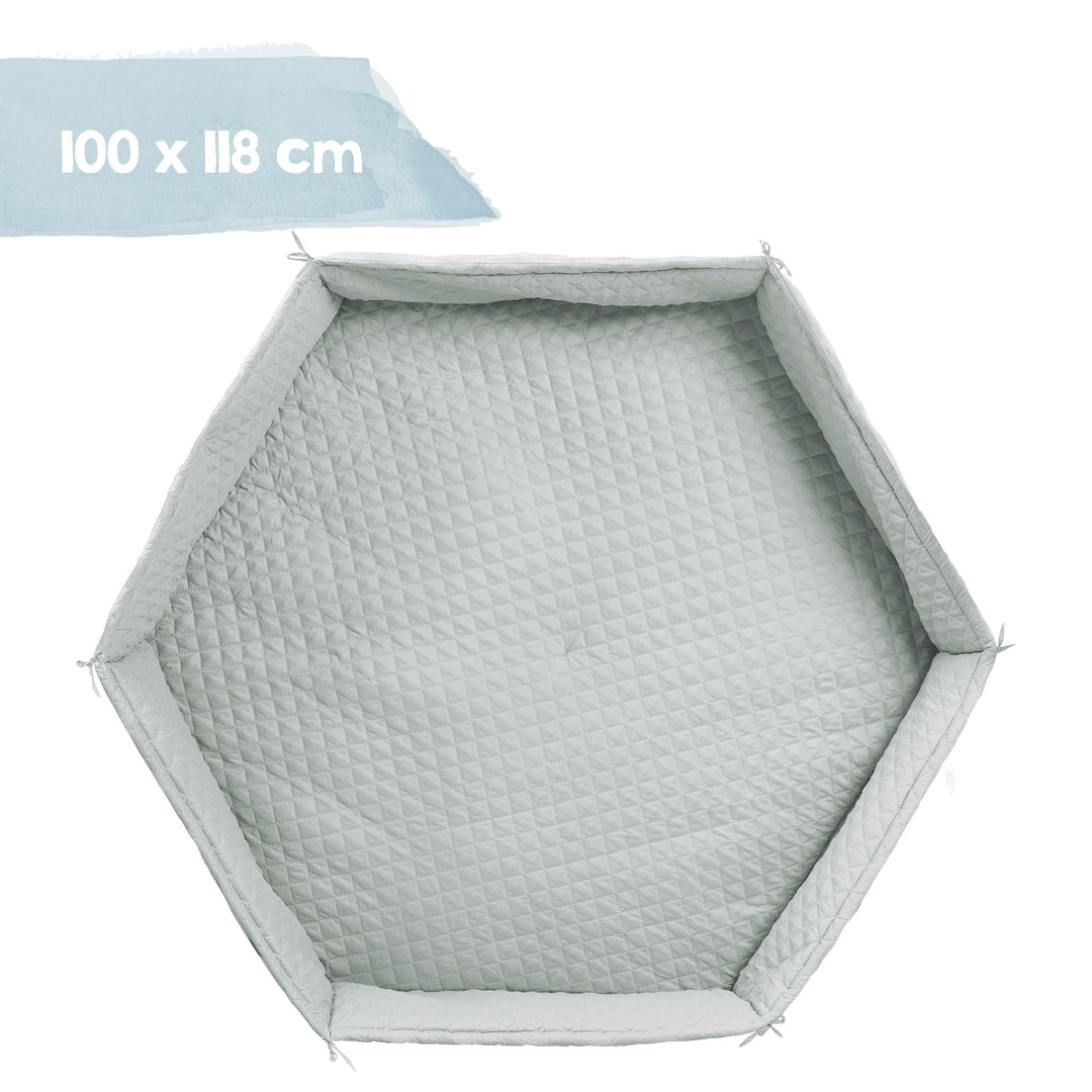 Tapis de parc 'roba Style' pour parc d'enfant hexagonal - Rembourré - Vert givré