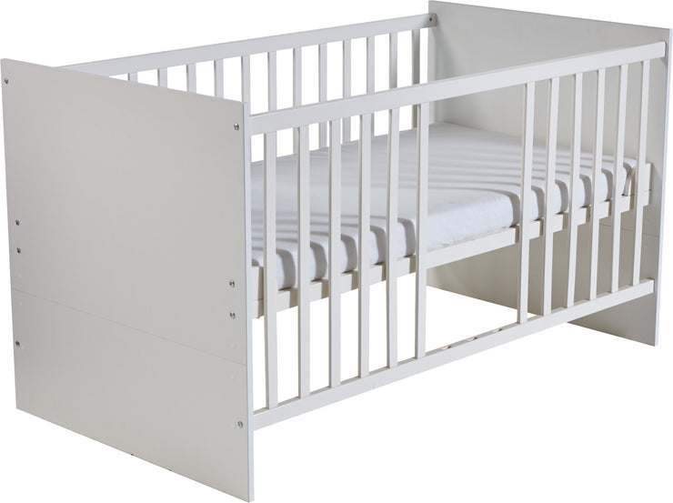 'Maren' room set, incl. Combo bed 70 x 140 cm, wide changing table & 3-door wardrobe, white