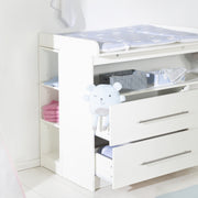 Side shelf 'Maren' suitable under the wrapping base of the wrapping combo 'Maren', wooden shelf in white