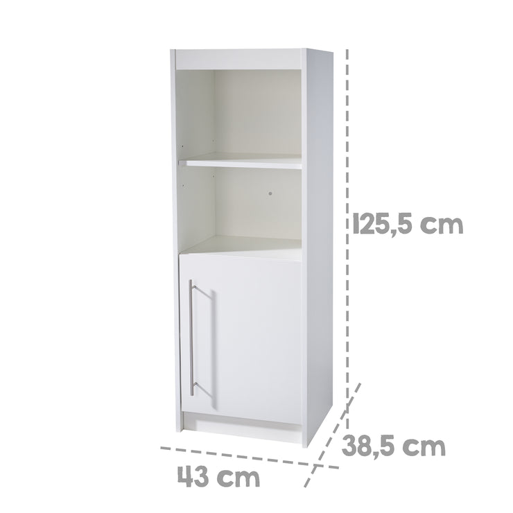 Stand shelf 'Maren', wooden shelf for baby & children's room, body/fronts white