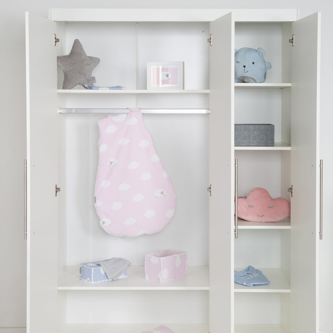 Armoire 'Maren', 3 portes, armoire à portes battantes, HxLxP : 190 x 131 x 52 cm, blanc
