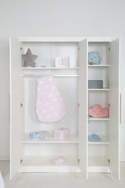 'Maren' room set, incl. Combo bed 70 x 140 cm, wide changing table & 3-door wardrobe, white