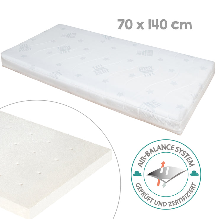 Komplettbettset 'safe asleep®', 70 x 140 cm, 'Sternenzauber', inkl. Matratze, Nest & Babyschlafsack