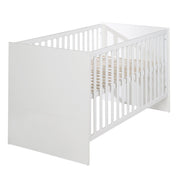 Cama infantil combi 'Maren', 70 x 140 cm, blanca, ajustable en altura, 3 barras antideslizantes, convertible