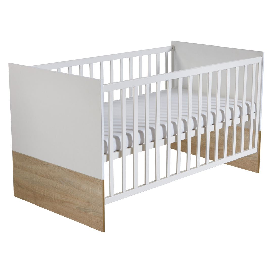 Kinderzimmerset 'Gabriella' 3-teilig - Bett 70x140 + Wickelkommode schmal + Kleiderschrank 3-türig