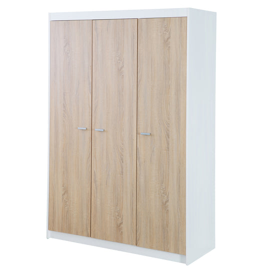 Kinderzimmerset 'Gabriella' 3-teilig - Bett 70x140 + Wickelkommode schmal + Kleiderschrank 3-türig
