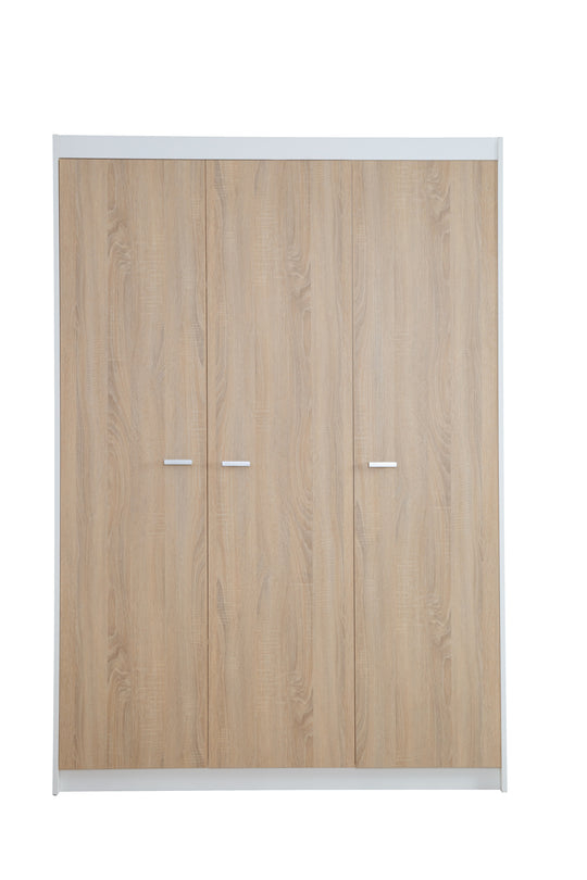 Wardrobe 'Gabriella', Wardrobe with 3 Doors, Soft-Close Technology, Carved White