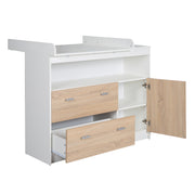 Kindermöbelset 'Gabriella' inkl. Babybett 70 x 140 cm, breiter Wickelkommode & Schrank 3-türig