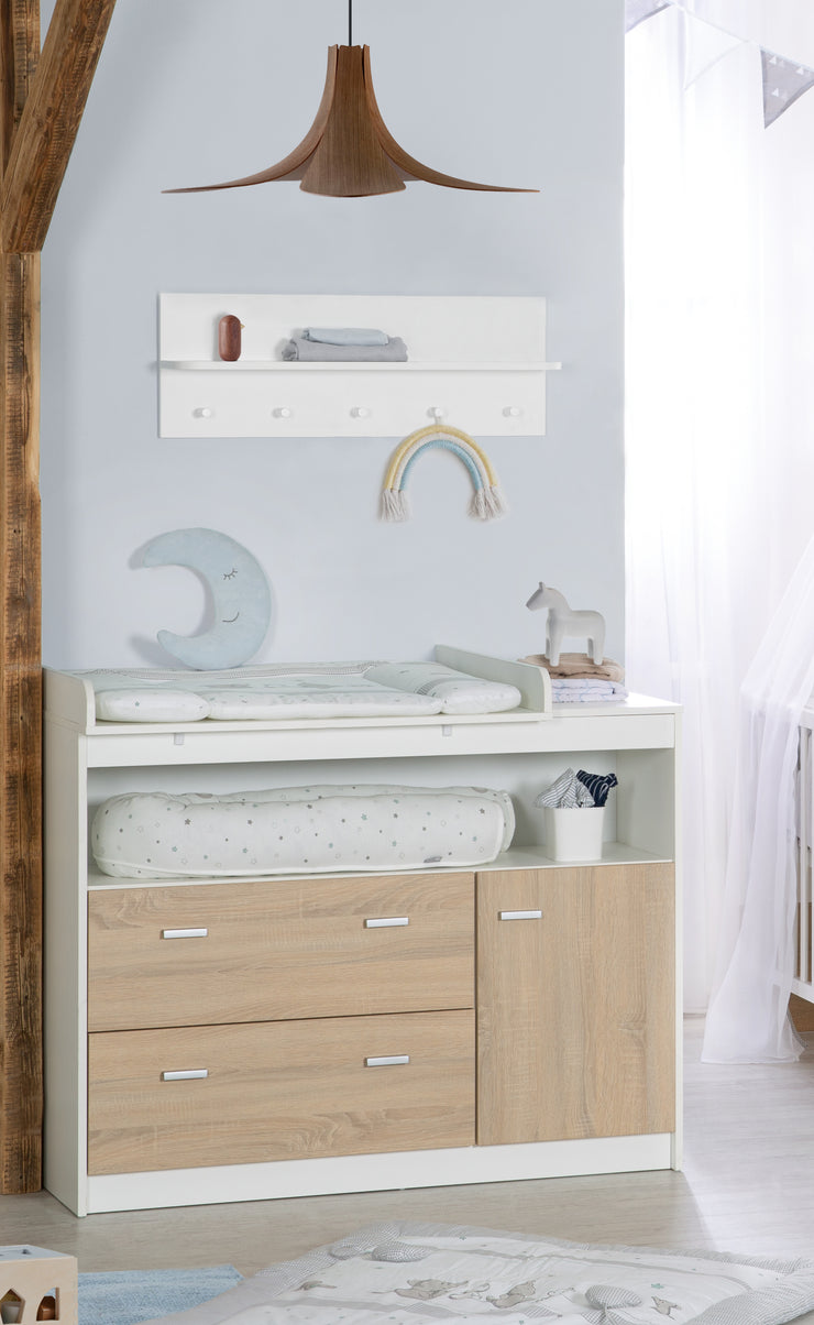 Children's furniture set 'Gabriella' incl. cot 70 x 140 cm, wide changing chest & cabinet 3-door