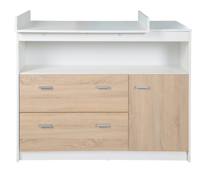 Möbelset 'Gabriella' inkl. Babybett 70 x 140 cm & breite Wickelkommode, bicolor