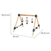 Play trapeze & active center with height-adjustable play & grip trainer, wood, 42.5 x 61 x 44.5 cm