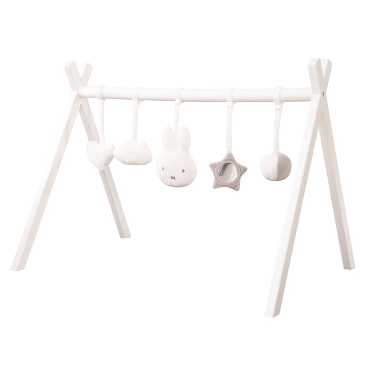 Trapezio con set di gioco "Miffy" - arco di gioco universale in legno laccato bianco