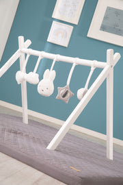 Trapezio con set di gioco "Miffy" - arco di gioco universale in legno laccato bianco