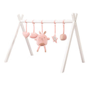 Trapecio de juego incl. juego 'roba Style' rosa/mauve - arco de juego universal de madera lacada blanca