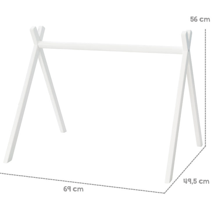 Jouer au trapèzoïde, y compris le jeu de jeu en bleu clair `` Roba Style '- arc de jeu universel en bois peint blanc