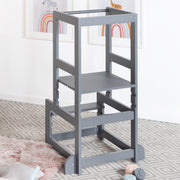 Anthracite Learning Tower - Safe Step Stool for Children - Can be Loaded up to 80 kg