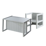 Ensemble de sièges pour enfants de style campagnard, tabouret + table, sièges pivotants, en gris