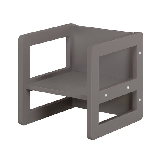 Ensemble de chaises pour enfants 3en1 - Tabouret réversible + table - Transformable - Anthracite