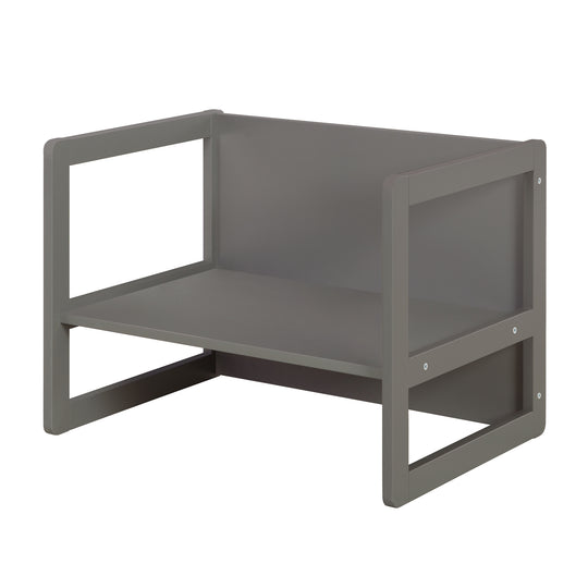 Ensemble de chaises pour enfants 3en1 - Tabouret réversible + table - Transformable - Anthracite