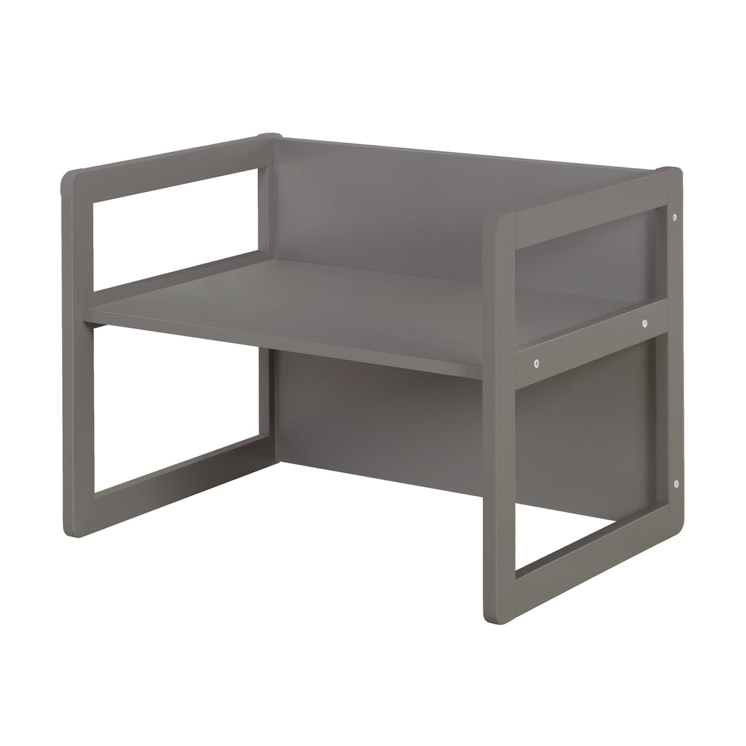 Ensemble de chaises pour enfants 3en1 - Tabouret réversible + table - Transformable - Anthracite