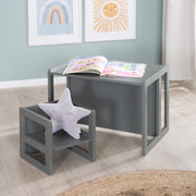 Ensemble de sièges pour enfants 3in1- Tabouret & table réversible - Anthracite