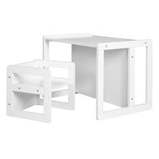 Ensemble de sièges pour enfants 3in1- Tabouret & table réversible - Blanc