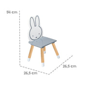Kindersitzgruppe 'miffy®', 2 Kinderstühlen & 1 Tisch, Holz, dunkelgrau/ weiß lackiert