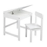 School Desk with Chair - Foldable Table with Damping Fittings - Milled Storage Grooves