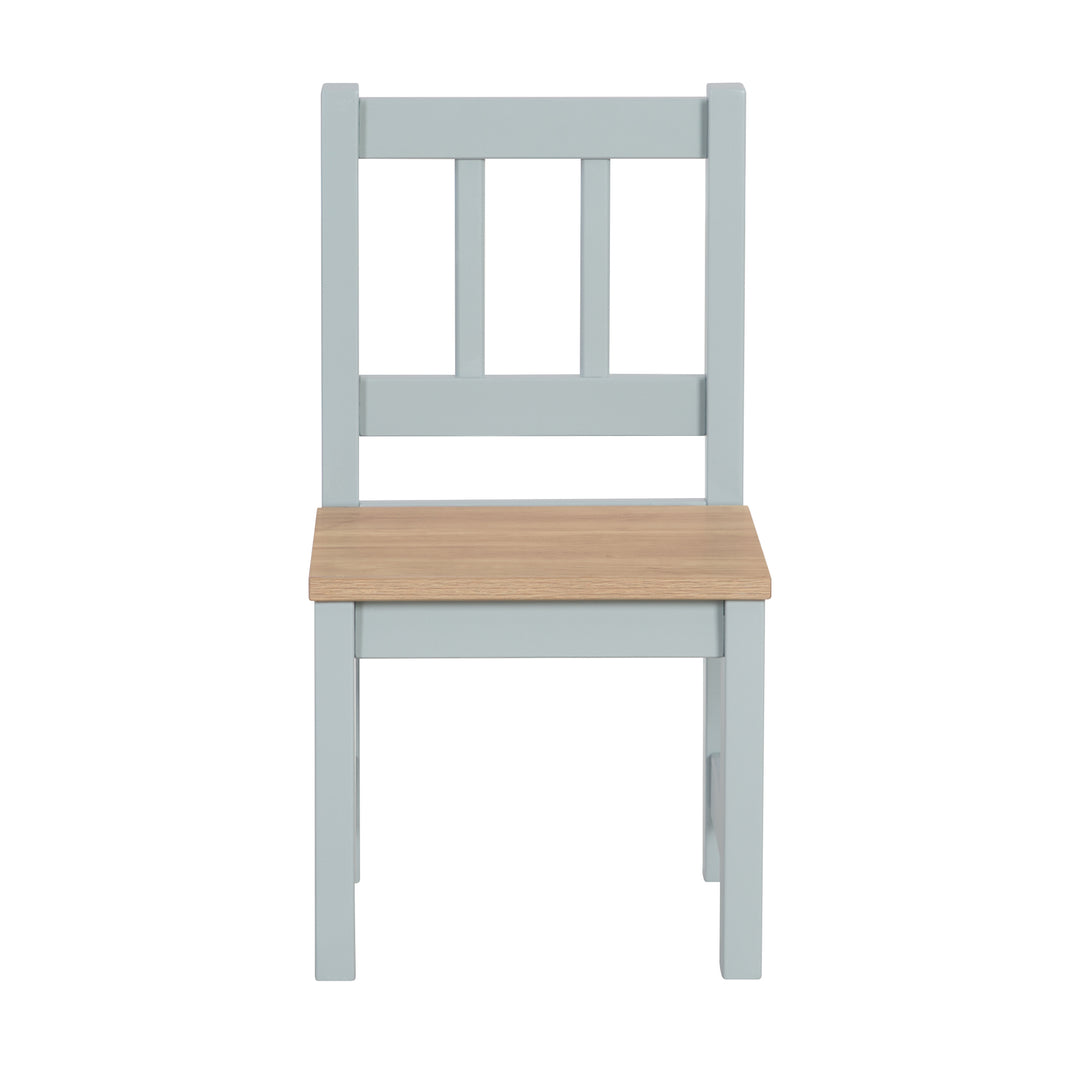 Ensemble de sièges 'Woody' - 2 chaises + table - Taupe laqué - Décor bois
