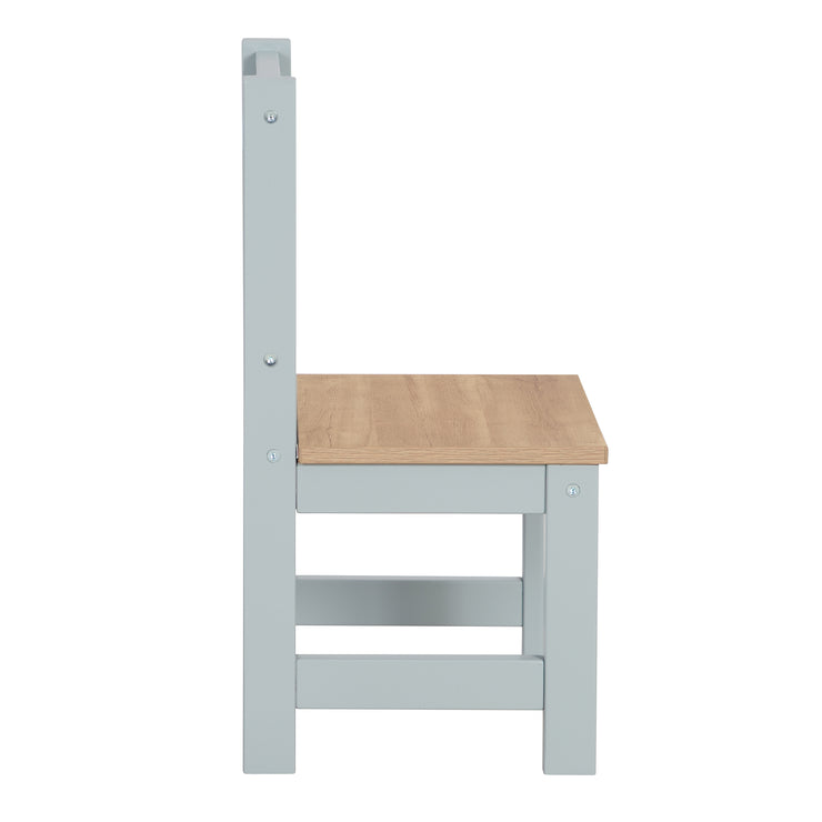 Ensemble de sièges pour enfants 'Woody' - 2 Chaises & 1 Table - Taupe laqué - Décor bois