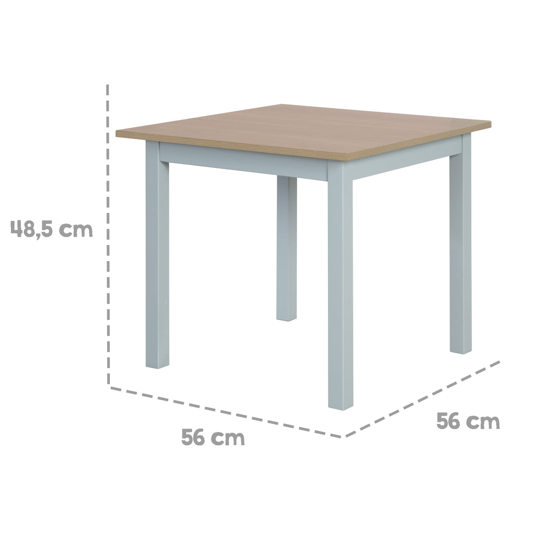 Ensemble de sièges 'Woody' - 2 chaises + table - Taupe laqué - Décor bois