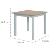 Groupe de sièges pour enfants 'Woody' - 2 chaises et 1 table - Taupe peint - décor en bois